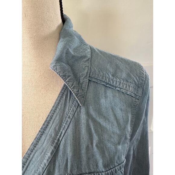 Diane von Furstenberg Savion Denim Chambray Wrap Shirt Dress Size 6 - Picture 7 of 16